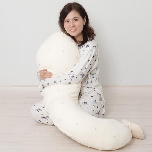 妊婦さんの悩みにとことん向きあった抱き枕 授乳クッション パイルアイボリー