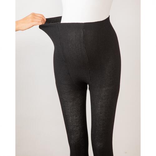 ウェストらくらく腹巻付きレギンス ブラック×L-LL