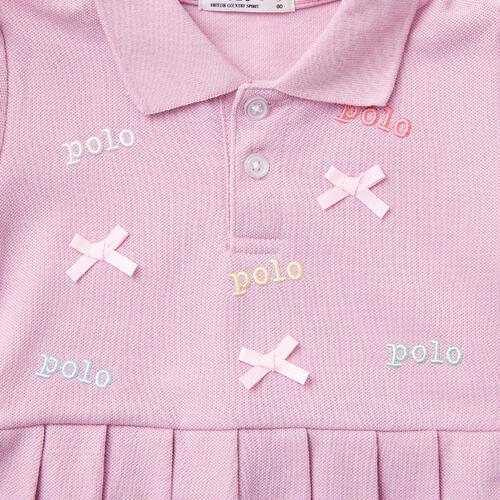POLO BCS 半袖ロンパース ワンピース風 ピンク&times;80cm ベビーザらス限定
