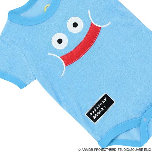 ドラクエベビー＆キッズ パイル半袖ボディスーツ キングスライム ブルー×70cm