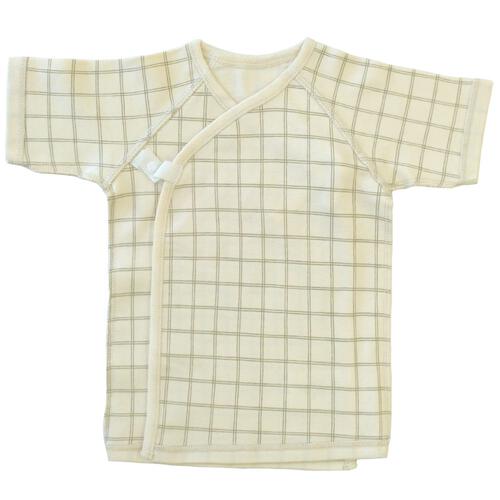 新生児肌着 5枚組 牛&times;格子(パステルブルー&times;50-60ｍ)