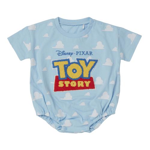 Disney  ディズニー 半袖ボディスーツ ドッカン サガラ TOY STORY ロゴ サックス&times;70cm ベビーザらス限定 赤ちゃん 出産準備 出産祝い ベビー服 子供服