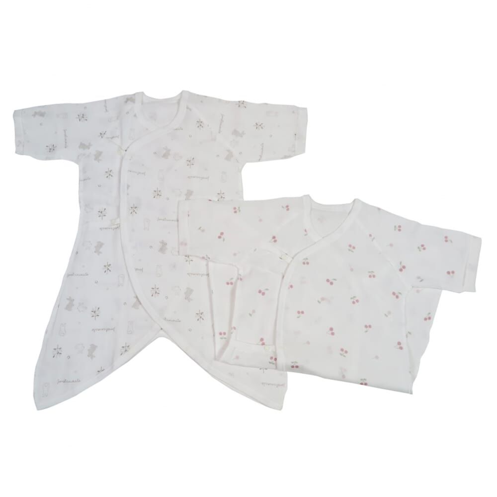 コンビ肌着 2枚組 ウサギ×チェリー 50-70cm ベビーザらス限定