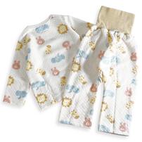 長袖腹巻付きパジャマ ニットキルト アニマル柄 アイボリー&times;80cm ベビーザらス限定