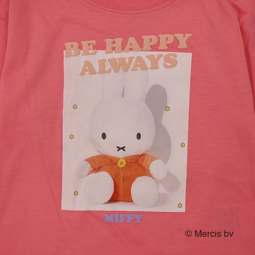 Miffy ミッフィー フォトプリント長袖Tシャツ ダークピンク&times;95cm
