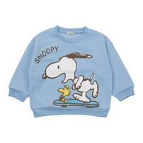 SNOOPY スヌーピー 長袖デイリートレーナー 起毛 スケートボード ブルー×90cm ベビーザらス限定