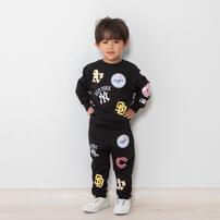 ベビーザらス限定　ＭＬＢ チームワッペン柄パンツ(ブラック×95cm)