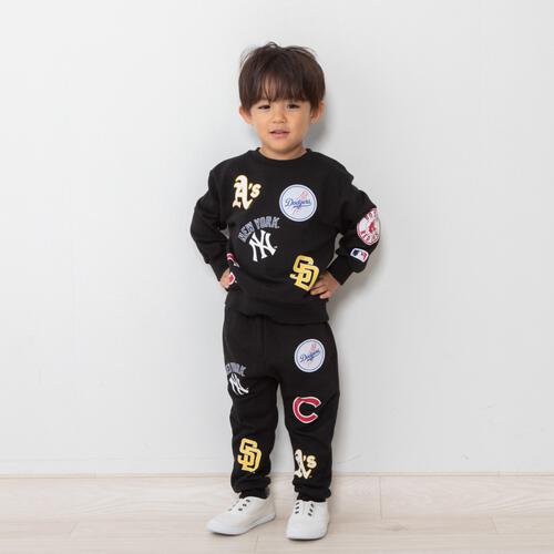 ベビーザらス限定　ＭＬＢ チームワッペン柄パンツ(ブラック×95cm)