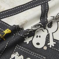 SNOOPY 半袖ボディスーツ サロペット風 スヌーピー ナチュラル&times;70cm