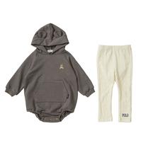 POLO BCS レギンス付フードロンパース チャコール×70cm ベビーザらス限定