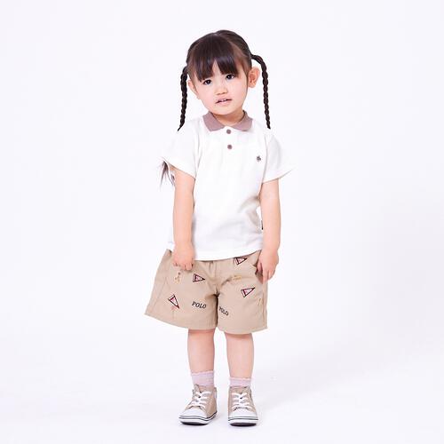 POLO BCS ワッフル半袖ポロシャツ オフホワイト&times;80cm