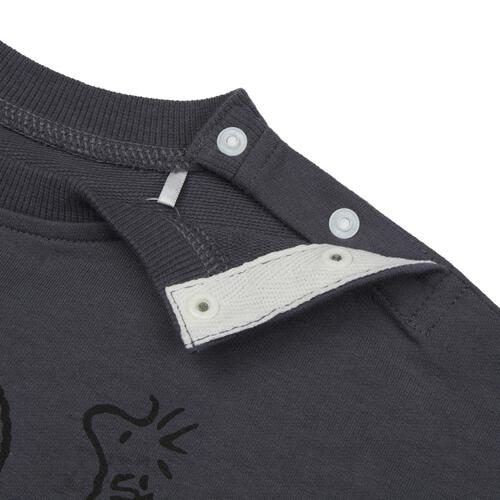 SNOOPY 長袖ボディースーツ スヌーピー チャコール×70-80cm ベビーザらス限定