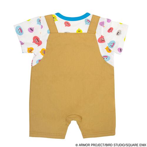 ドラクエベビー＆キッズ サロペット風半袖ロンパース スライムぴぴぴ ベージュ&times;70cm