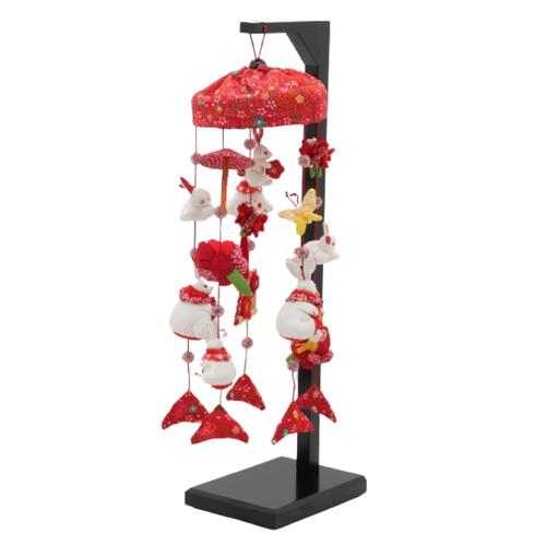 【雛人形】クリスタル付 つるし飾り (赤)高さ42cm  (351932)つるし雛 ひな人形 おしゃれ トイザらス・ベビーザらス限定【メーカー直送】