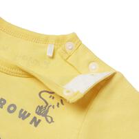 SNOOPY 半袖ボディスーツ ドッカン チャーリー イエロー&times;80cm