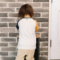 SNOOPY スヌーピー 長袖Tシャツ ラグラン 袖配色 ナチュラル×80cm