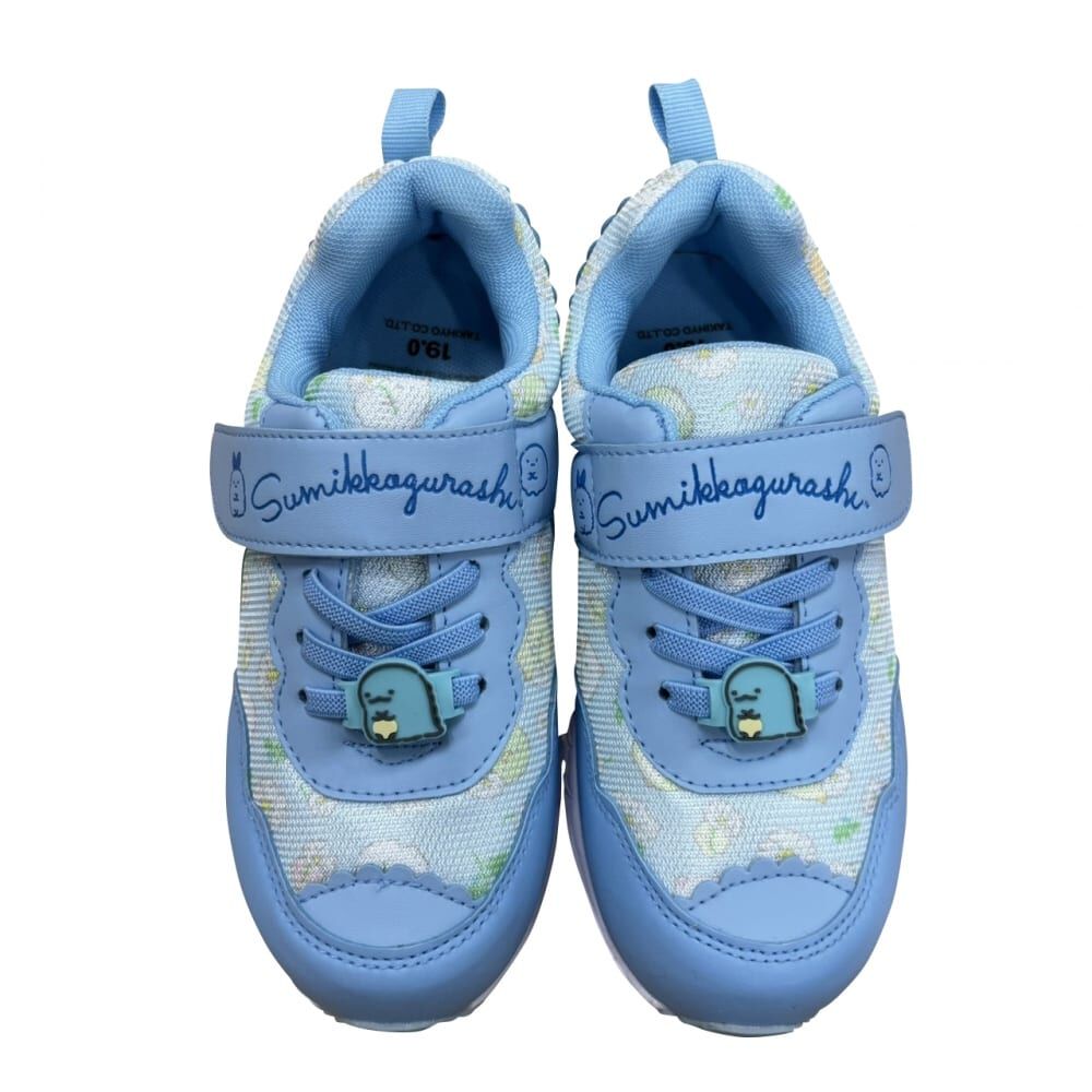 すみっこっぐらし スニーカー モチーフ付き(サックス×19cm