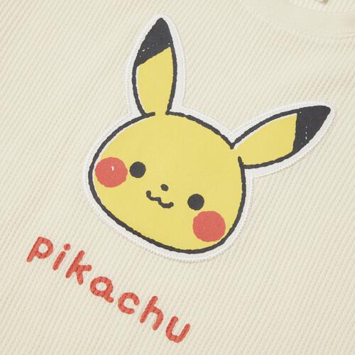 monpoke モンポケ 長袖Ｔシャツ ワッフル ピカチュウ ナチュラル&times;100cm