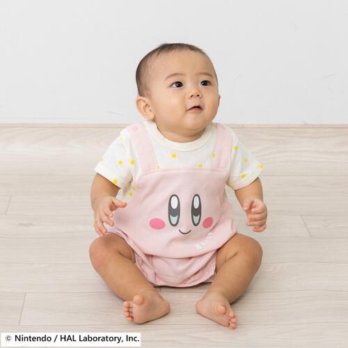 星のカービィ 半袖ロンパース サロペット風 顔ドッカン ピンク&times;70cm ベビーザらス限定 赤ちゃん 出産準備 出産祝い ベビー服 子供服