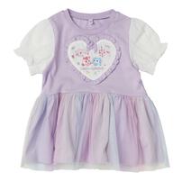 【ティニピン&times;しなこ】チュニック 裾チュール 天竺 パープル&times;100cm