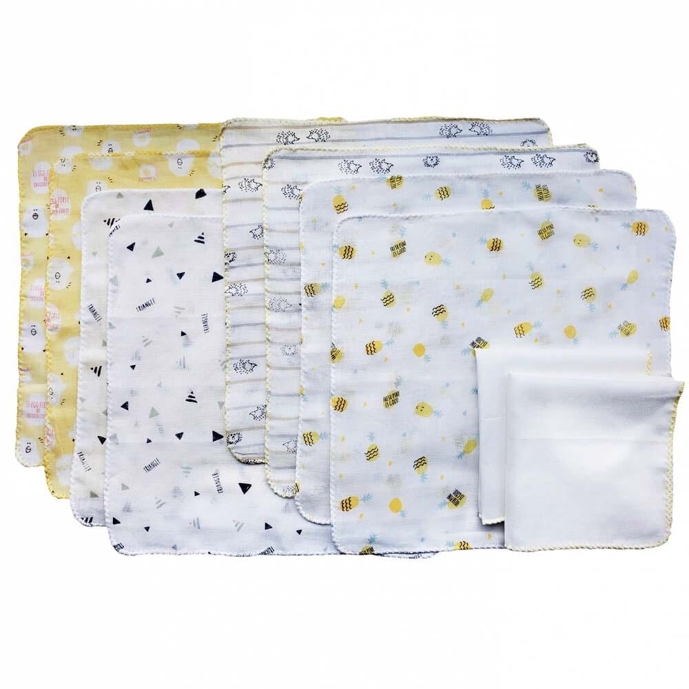 10枚組ガーゼハンカチ イエローセット(ブライトイエロー×フリー