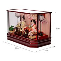 【雛人形】ケース飾り 親王飾り「雪輪に春うららワイン塗六角」 (322261)ひな人形 ひな祭り お雛様 おしゃれ【メーカー直送】