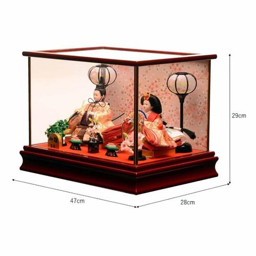 【雛人形】ケース飾り 親王飾り「桜吹雪ワインレッド」  (322331)ひな人形 ひな祭り おしゃれ トイザらス・ベビーザらス限定【メーカー直送】