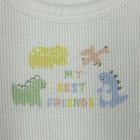 長袖シャツ肌着 2枚組 テレコ 恐竜 グレー×95cm ベビーザらス限定