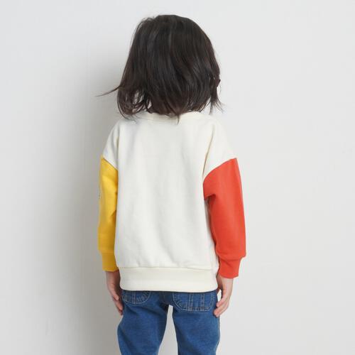 【TOMICA kie_158さんプロデュース】TOMICA トミカ 長袖トレーナー 袖配色  ホワイト×120cm