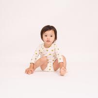 長袖ロンパース肌着 2枚組 テレコ 車 グレー&times;70cm ベビーザらス限定