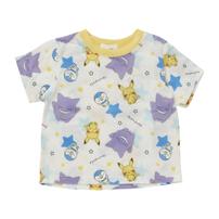 monpoke モンポケ 半袖パジャマ 総柄 腹巻付き イエロー&times;90cm