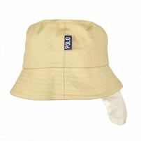 POLOBCS ベア刺繍バケットハット 日よけ付き ミディアムベージュ&times;50cm