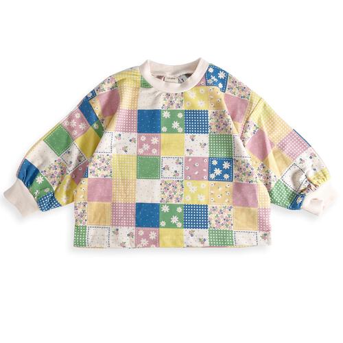 COJIKA ストレッチデイリートレーナー ミニ裏毛 パッチワーク ナチュラル×95cm ベビーザらス限定