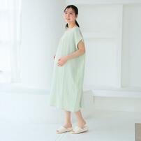 ぽこぽこガーゼの湯上りワンピ グレー×M-L