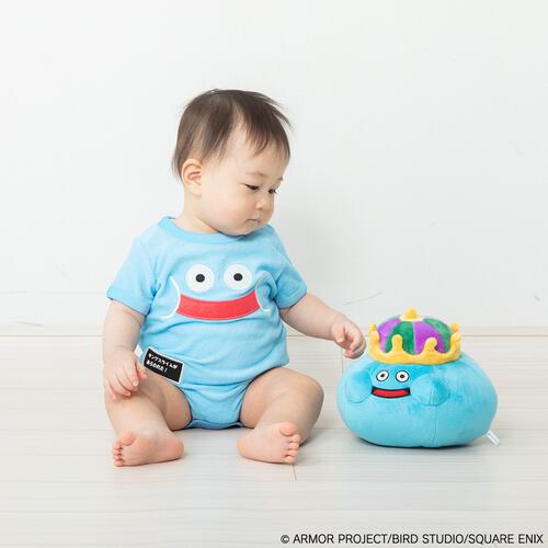 ドラクエベビー＆キッズ パイル半袖ボディスーツ キングスライム ブルー×70cm