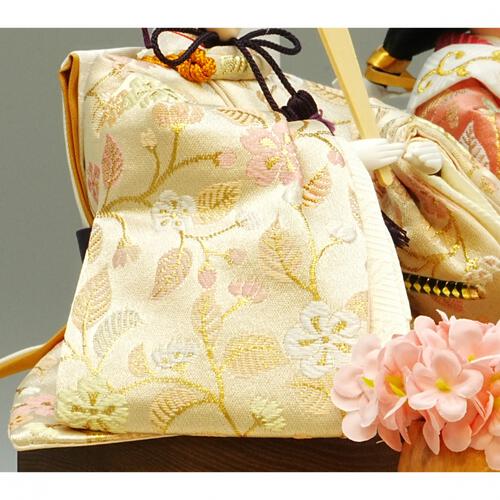 【雛人形】ケース親王飾り「透かし麻の葉木目調半円アクリル」（322656）