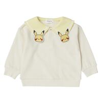 monpoke モンポケ トレーナー 衿付き ピカチュウ ナチュラル&times;90cm