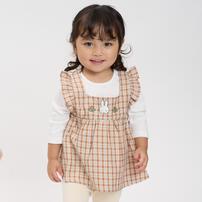 miffy ミッフィー 長袖ロンパース エプロン風 ミディアムベージュ×80cmベビーザらス限定