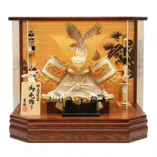 【五月人形】兜飾り ケース飾り「松鷹木目調六角アクリル」（538308）コンパクト 男の子 端午の節句 トイザらス・ベビーザらス限定【メーカー直送】