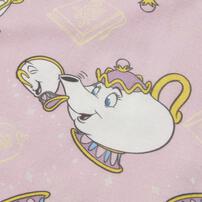 ディズニー 半袖ボディスーツ 総柄 ポット婦人＆チップ ピンク&times;70cm