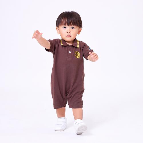 MLB 衿付き半袖カバーオール パドレス ブラウン&times;70cm  ベビーザらス限定