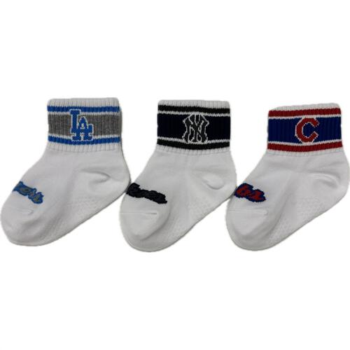 MLB 3足組ソックス ロゴ グレー&times;9-15cm ベビーザらス限定