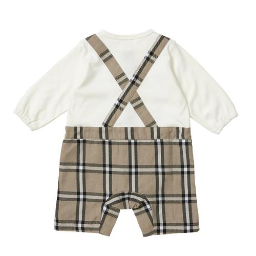 POLO BCS チェックレイヤード風ロンパース ベージュ&times;70cm ベビーザらス限定
