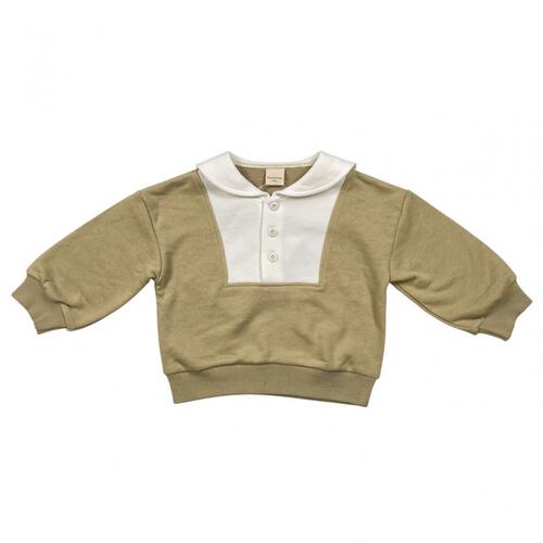 sophitica 裏毛襟付きトレーナー ベージュ&times;80cm