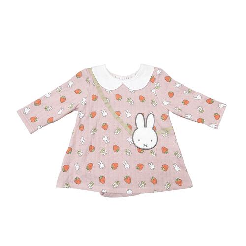 miffy ミッフィー 長袖ロンパース サコッシュ付き ミディアムピンク&times;70cmベビーザらス限定