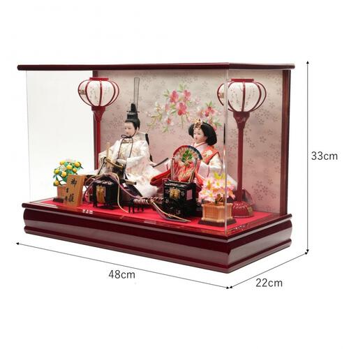 【雛人形】ケース飾り 親王飾り「舞桜刺繍」 (322568)ひな人形 コンパクト おしゃれ トイザらス・ベビーザらス限定【メーカー直送】