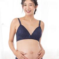 犬印×くみっきー フロントオープンレース 授乳ブラ(ネイビー×M)