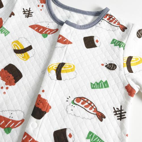 長袖ロンパス スタイツキ ニットキルト お寿司 ネイビー×70-80cm ベビーザらス限定