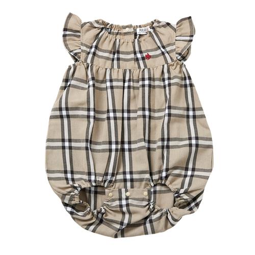 POLO BCS 袖フリル半袖ロンパース ベージュ&times;70cm ベビーザらス限定