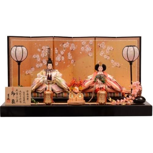 【雛人形】親王飾り「優艶金箔押屏風正絹締切」 (605806)ひな人形 ひな祭り お雛様 おしゃれ トイザらス・ベビーザらス限定【メーカー直送】